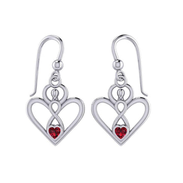 Gemstone Elegance Eternal Goddess Love Sterling Silver Immortal Love Earrings by Peter Stone TER2184 - Jewelry